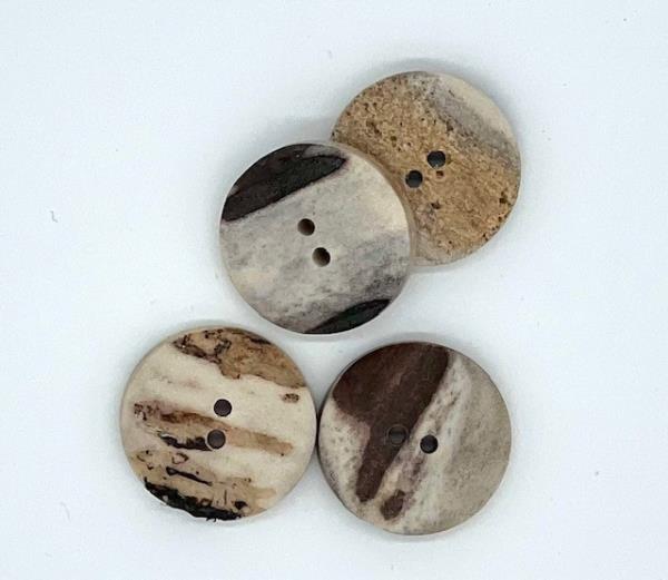 Hirschhornknopf echt voll angeschliffen 18 mm= 28