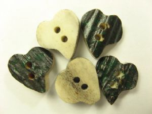 Hirschhornknopf echt  Herz 20 mm