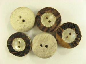 Hirschhornknopf echt mit Blusenknopf 23 mm=36