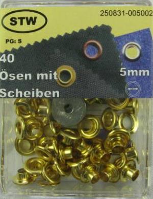 Ösen mit Scheiben 5.0 mm + Werkzeug 