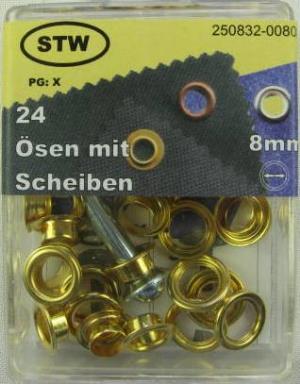 Ösen mit Scheiben 8.0 mm + Werkzeug 