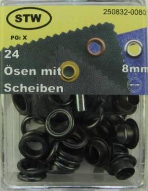 Ösen mit Scheiben 8.0 mm + Werkzeug 