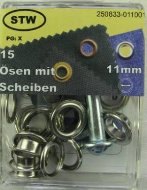 Ösen mit Scheiben 11.0 mm + Werkzeug 