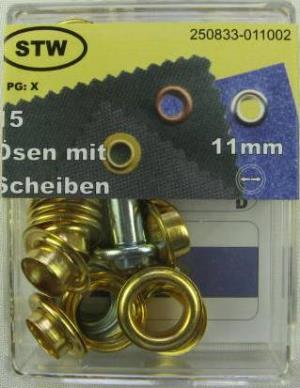 Ösen mit Scheiben 11.0 mm + Werkzeug 