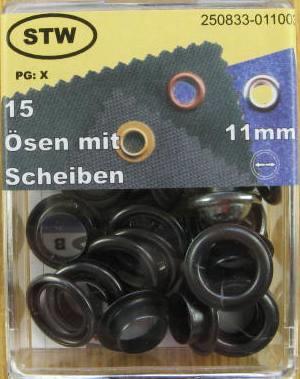 Ösen mit Scheiben 11.0 mm + Werkzeug 