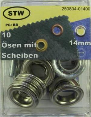 Ösen mit Scheiben 14.0 mm + Werkzeug 