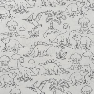 Popelin Druck Dinosaurier