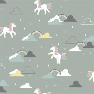 Popelin Druck Einhorn