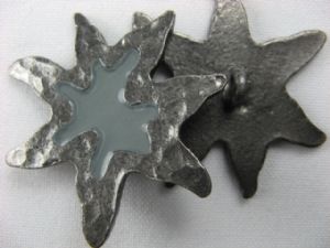 Metallknopf mit Öse 35 mm, Edelweiß