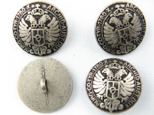 Metallknopf mit Öse 23 mm, Doppelkopfadler