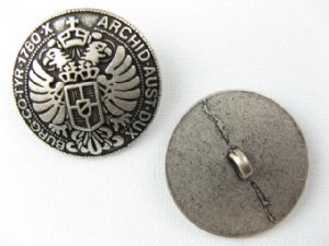 Metallknopf mit Öse 30.5 mm, Doppelkopfadler