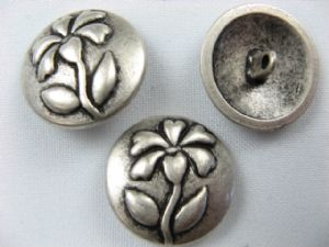 Metallknopf mit Öse 25.4 mm, Blume