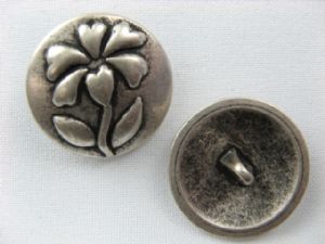 Metallknopf mit Öse 28 mm, Blume