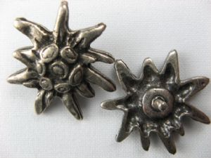 Metallknopf Steckverschluss 25.4 mm, Edelweißblüte