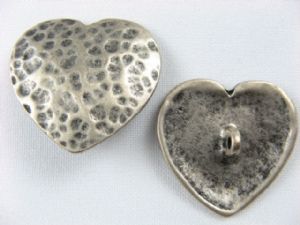 Metallknopf mit Öse 34 mm, Herz